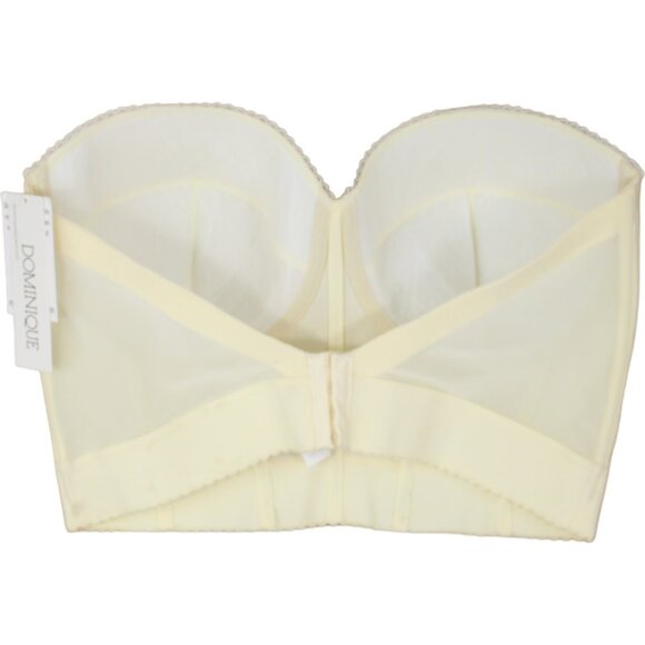 NWT Dominique Bustier Strapless Low Back White Ivory 44D Lined Underwire B124 - Picture 2 of 5
